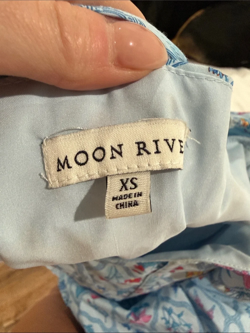 Moon River Light Blue Floral Puff-Sleeve Maxi Dress - Picture 2 of 5